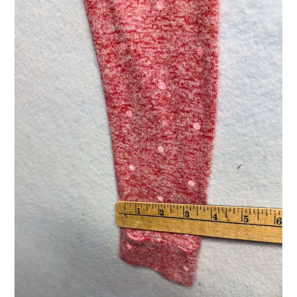 Red Heathered Hoodie W/ Gold Glitter Deer Print Polka Dot Pattern Size Small - Picture 9 of 9
